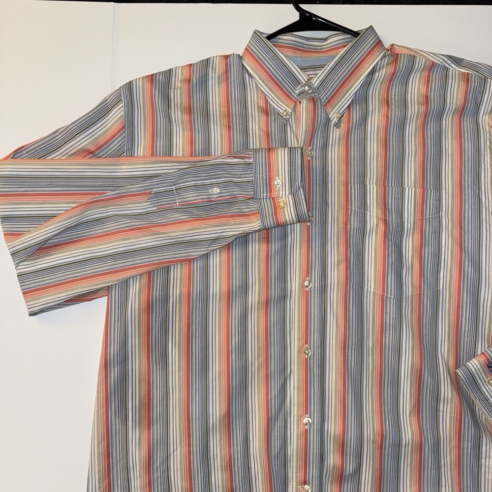 Men's Large 32/33 Cutter & Buck Regular Fit Striped‎ Wrinkle Resistant Shirt